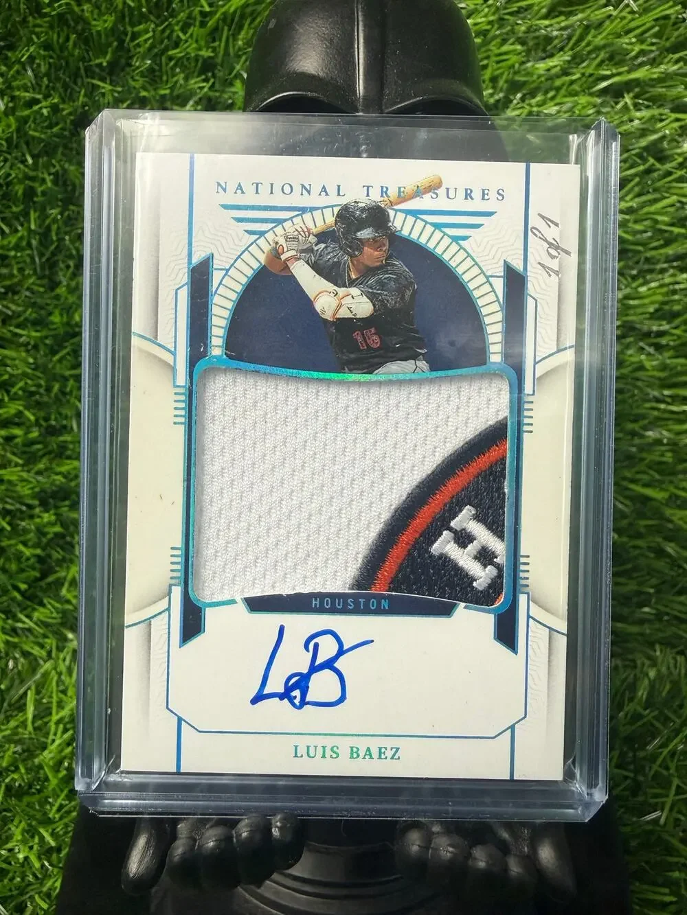 2024 Panini National Treasures Luis Baez Brand Logo Patch Auto 1/1 Astros PMS-LB